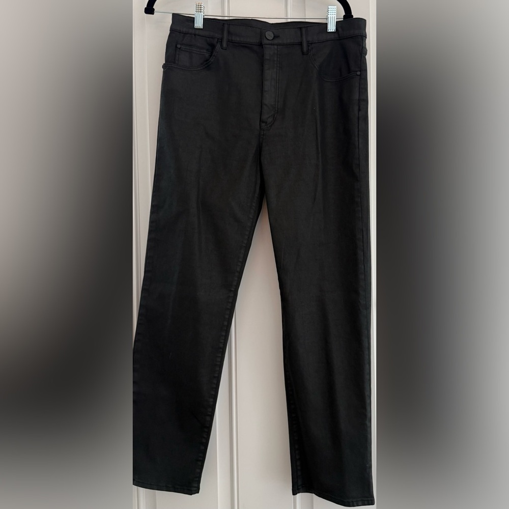 Like New Massimo Dutti Charcoal Black Women’s Coated Denim Pants